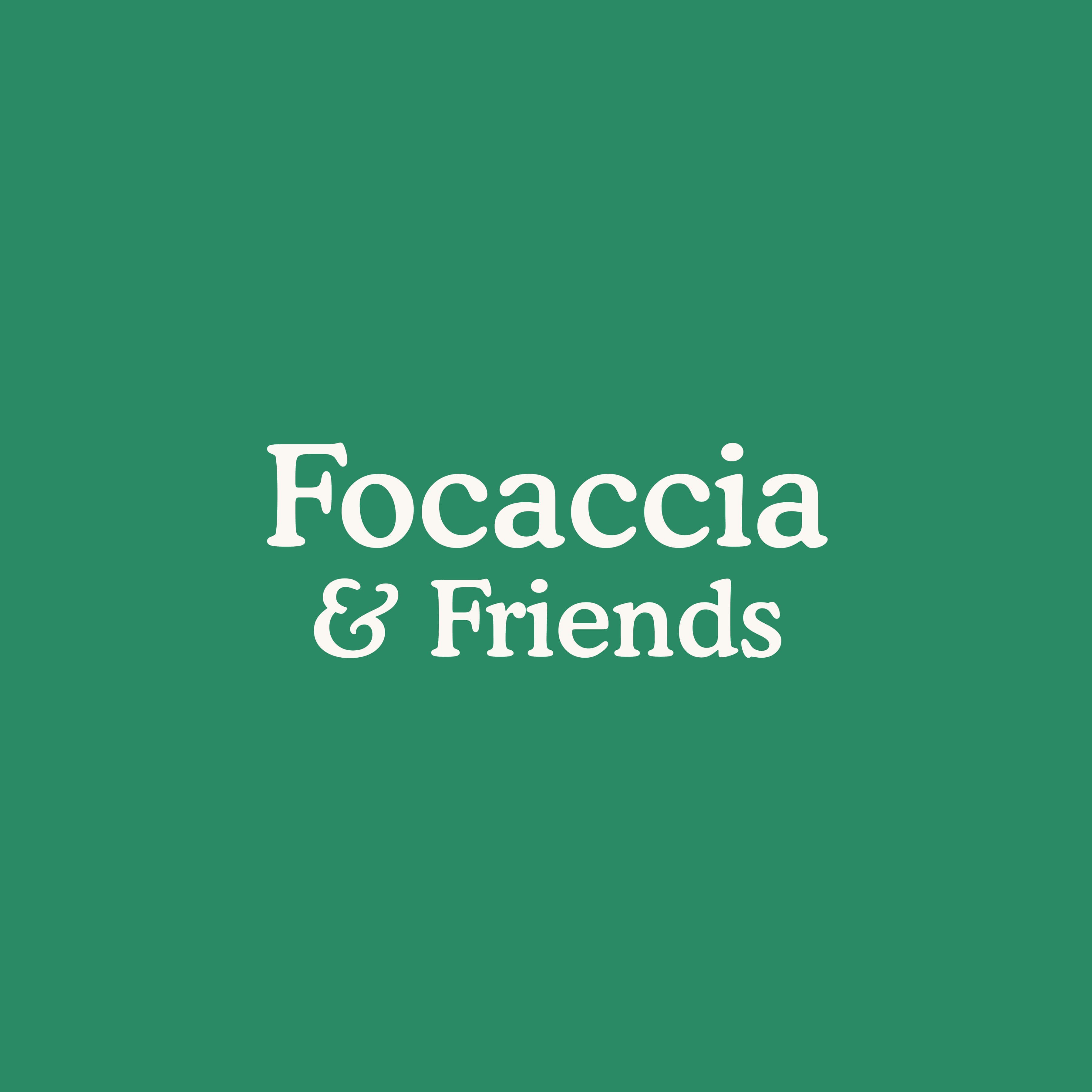 Logo for Focaccia and Friends.