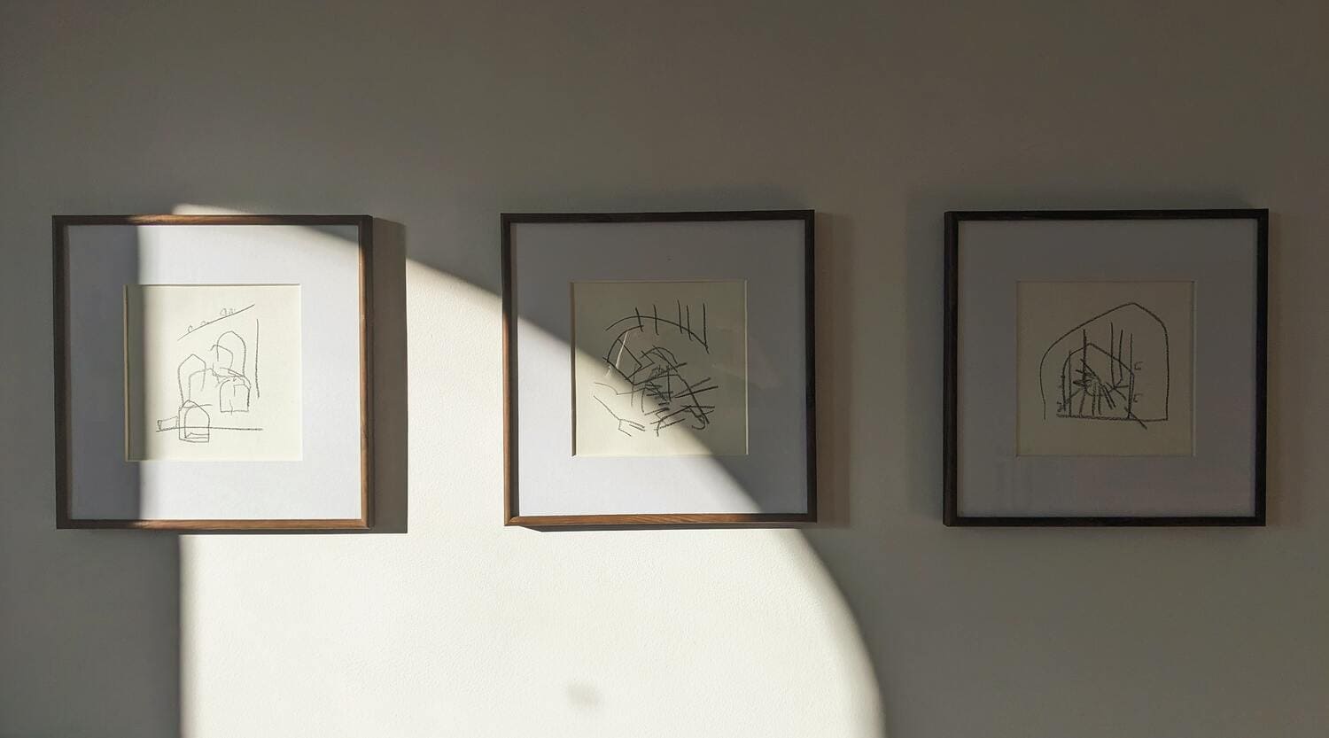 Abstract gestural drawings of Jantar Mantar in New Delhi